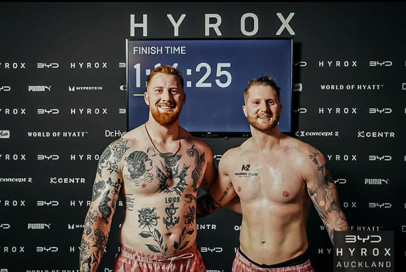 Coaches Dave and Taylor after racing HYROX Auckland